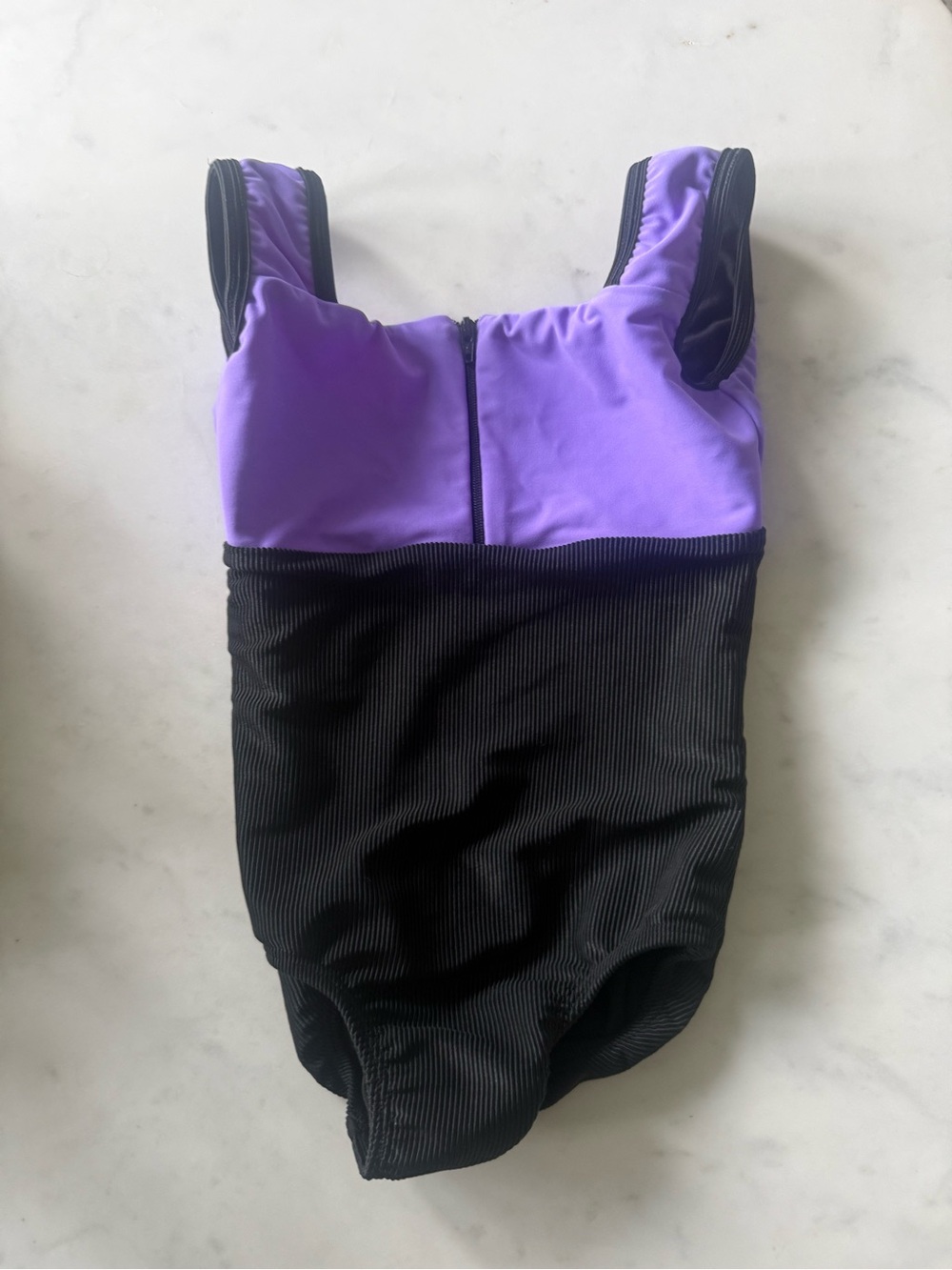 Kids Two-Tone Purple and Black One-Piece dance/gymnastica leotard